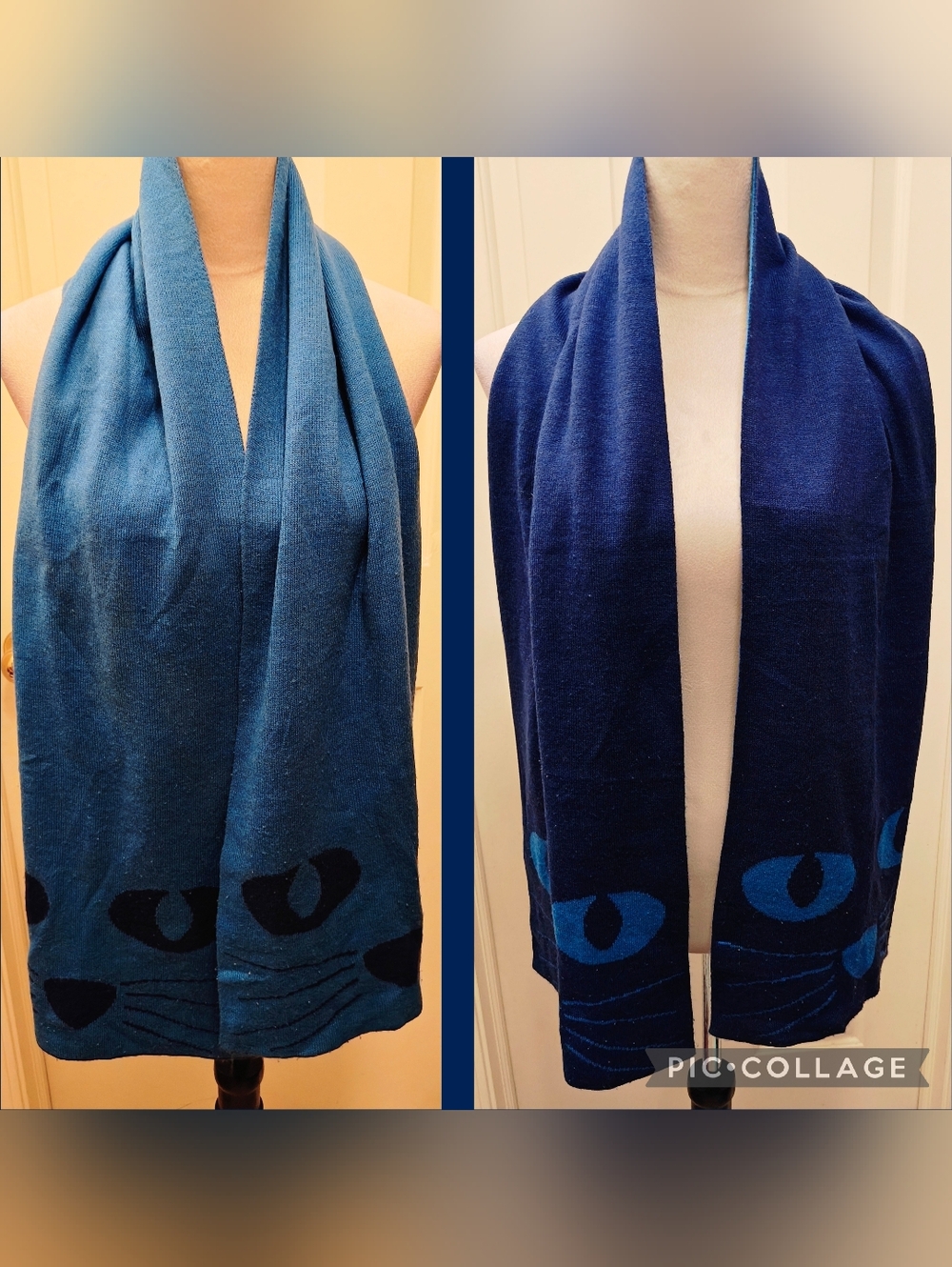 Charming Charlie Reversible Shawl Scarf w Cats.